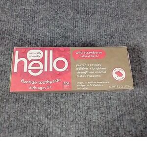 Hello Kids Fluoride Toothpaste Wild Strawberry 4.2 oz Ages 2+ Exp 09/2025